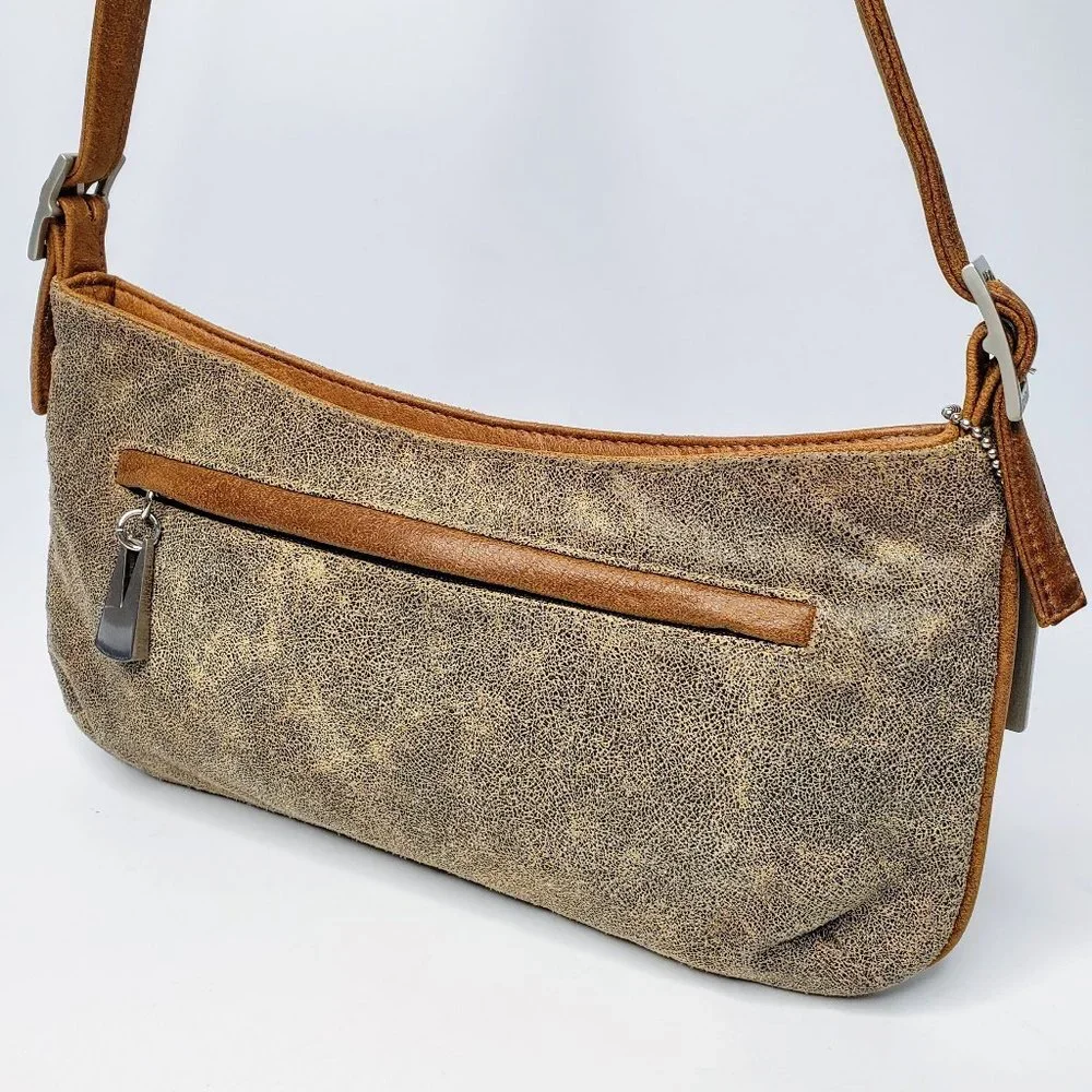 Liza‎ Ganz Distressed Vegan Leather Small Shoulder Purse